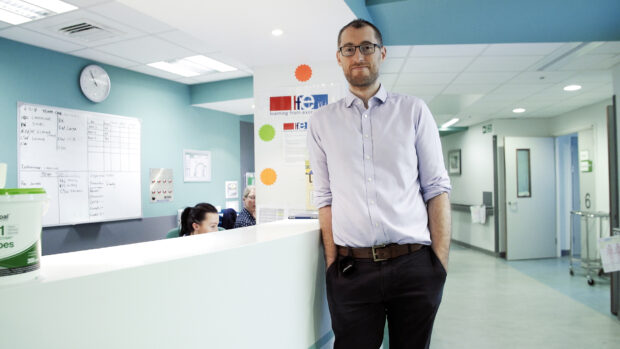 Jim Ritchie in the Digital Experience Centre at Salford Royal